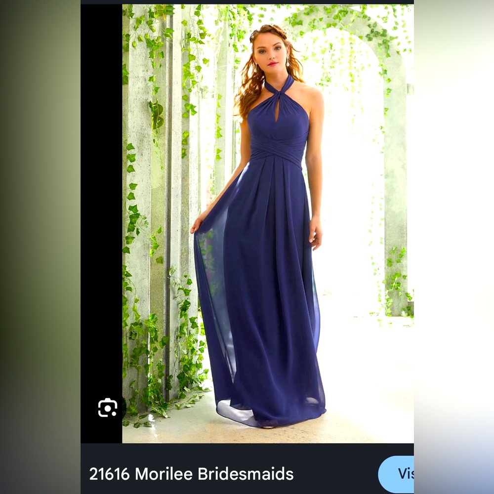 Morilee new with tags size 10 sapphire long chiffon bridesmaid dress